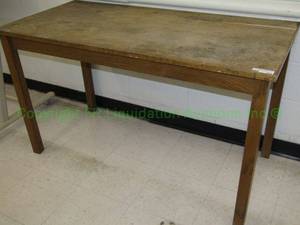lot 121 image: Wood work table or bench as shown. (split to top), 24x48x24 in
