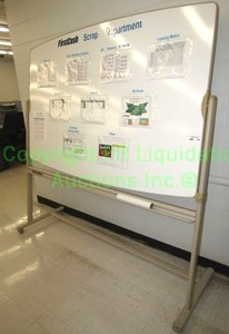 lot 123 image: Quartet slanted Dry Erase board on wheels, 72x72x24 in