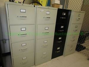 lot 126 image: HON 4-drawer filing cabinets, 4 count