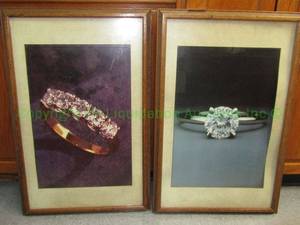 lot 138 image: Framed Jewelry prints, 24x12 in