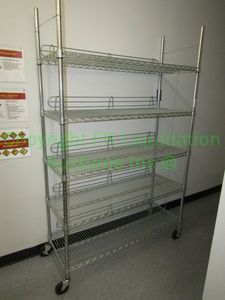 lot 164 image: Heavy duty rolling metal 5-shelf unit, 72x36x12 in