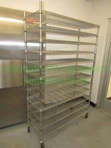 lot 165 image: Heavy duty rolling metal 12-shelf unit, 72x48x12 in