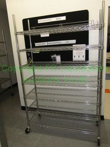 lot 171 image: Heavy duty rolling metal 7-shelf unit, 72x36x12 in