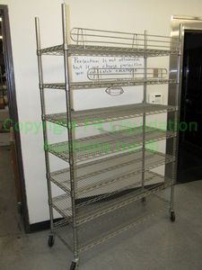 lot 167 image: Heavy duty rolling metal 7-shelf unit, 72x36x12 in