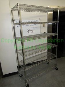 lot 166 image: Heavy duty rolling metal 6-shelf unit, 72x36x12 in