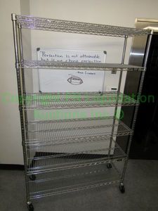 lot 170 image: Heavy duty rolling metal 6-shelf unit, 72x36x12 in