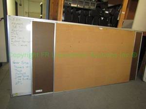 lot 196 image: Mark & Wipe Dry Erase board 4 x 8 (model S538) w anodized aluminum frame and bulletin boards