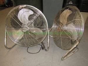 lot 348 image: (2) electric Lakewood fans with stands