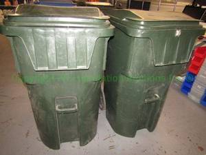 lot 351 image: (2) 55 gallon wheeled waste  recycling waste receptacles