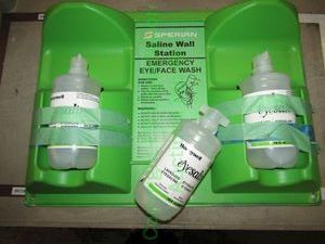 lot 308 image: OSHA Sperian saline solution emergency eyeface wash station