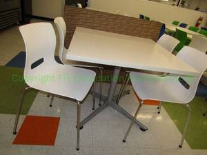 lot 712 image: Laminate top table and 4 chair set, 24x36x36 in