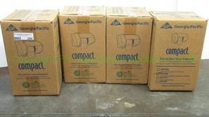 lot 286 image: (4) Georgia Pacific Compact side by side tissue dispenser in boxes Model 56784