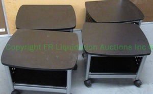 lot 293 image: Safeco rolling printer equipment stands with laminated tops (4)