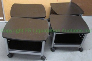 lot 294 image: Safeco rolling printer equipment stands with laminated tops (4)