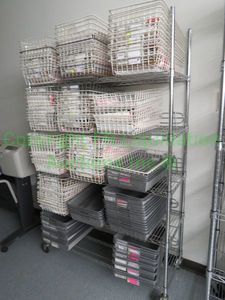 lot 491 image: Metro bakers utility storage rack w organization metal baskets