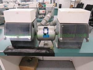 lot 529 image: Baldor 14-hp lighted polishing lathe station (mounted to bench, buyer must remove)