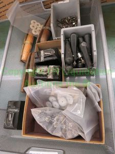 lot 549 image: Jewelry bench tools. Includes antique wood grinding handles, gemstone cutting handles, stone setting burrs, lapidary tools, torch mates, soldering torches and more