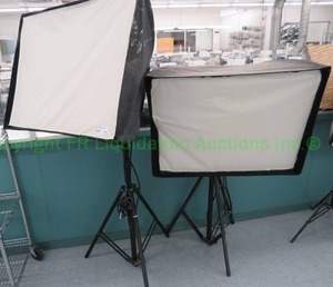 lot 606 image: Westcott photography light diffuser stands, 2 total