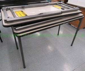 lot 612 image: Bridgeport commercial folding leg utility tables 24 x 48, 3 total (Bid is times the quantity)