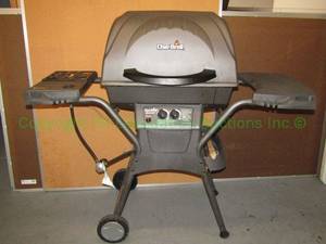 lot 301 image: Char-Broil Quickset portable outdoor LP gas grillBBQ w side station burner Model 463728503