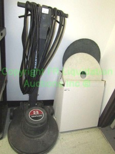 lot 201 image: Nilfisk-Advance Whirlamatic (model 20 Plus) floor buffer  scrubber w extra scrubbing pads