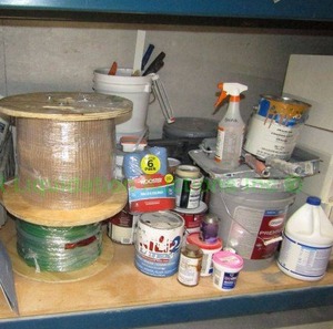 lot 430 image: painting supplies, paint and solvents plus
