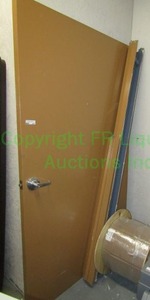 lot 437 image: Heavy duty metal door 48 x 83 with installed lock w keys and frame