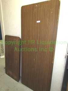 lot 438 image: (2) folding tables with laminate tops, largest is 72 x 30