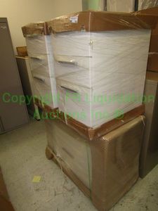 lot 763 image: Lateral file cabinet and two box box file cabinets