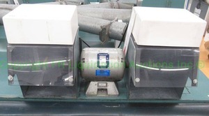 lot 579 image: Baldor 14-hp lighted polishing lathe station (mounted to bench, buyer must remove)