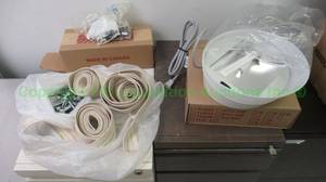 lot 441 image: TU200 .30A 13W Industrial Indoor Office Furnishing Light w Bulb Type F13TT with additional strap webbing, bolts plus
