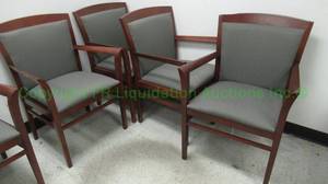 lot 449 image: National Admire WHIMBLEDON upholstered arm reception chairs 4 ct (Bid is times the quantity)