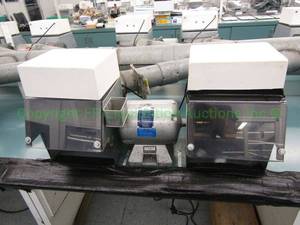 lot 588 image: Baldor 14-hp lighted polishing lathe station (mounted to bench, buyer must remove)