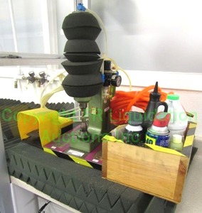 lot 776 image: Commercial KWS Sprue cutter with foot control pedal, extra springs, blades and accessories as shown