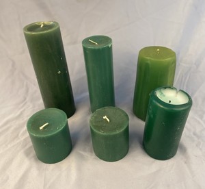 lot 31 image: 6 green candles 3 14 to 9