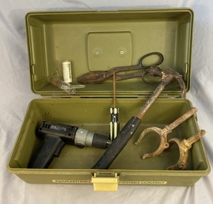 lot 37 image: tackle box with misc tools