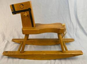 lot 42 image: childs wooden rocking horse