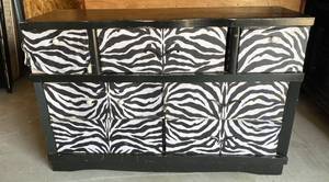 lot 48 image: zebra print 7 drawer dresser