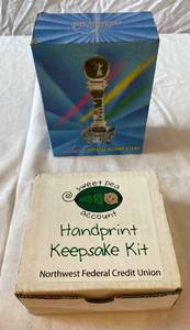 lot 61 image: crystal rotary stand & handprint keepsake kit