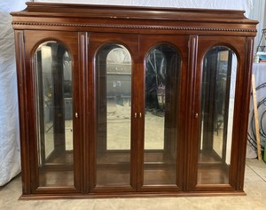 lot 125 image: 4 glass doors china cabinet hutch