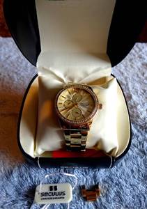 lot 34 image: GORGEOUS Mens SECULUS WATCH (5ATM) wManual in Case - $$$