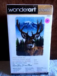 lot 74 image: Wonderart Classics Deer Latch Hook Kit, 20 X 30 - NIB