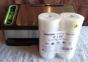 lot 108 image: FOOD SAVER POWER SEALER WITH SPARE BAGS - POWERS ON