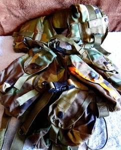 lot 148 image: US Army Military Enhanced Tactical Load Bearing Vest Woodland