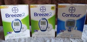 lot 199 image: LOT OF 3 - BAYER BREEZE BLOOD GLUCOSE KITS AS SHOWN