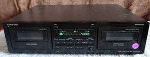 lot 206 image: VINTAGE ONKYO Dual Cassette Player Model TA-RW244 wDubbing, Auto Reverse TESTEDWORKING