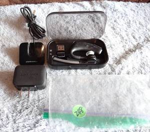 lot 248 image: PLANTRONICS BLUETOOTH HEADSET WITH CHARGER AND CASE