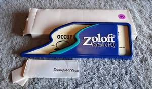 lot 297 image: ZOLOFT ADVERTISING OCCUPIEDVACANT DOOR SIGN - NIB