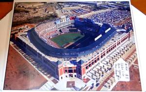 lot 21 image: ORIGINAL GLOBE LIFE PARK OPENING DAY PHOTO - TEXAS RANGERS - 8 X 10