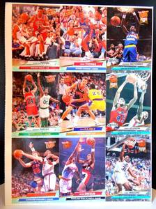 lot 25 image: 199293 FLEER ULTRA UNCUT 9 CARD SHEET FEATURING SCOTTIE PIPPEN & MORE